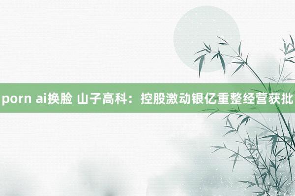 porn ai换脸 山子高科：控股激动银亿重整经营获批