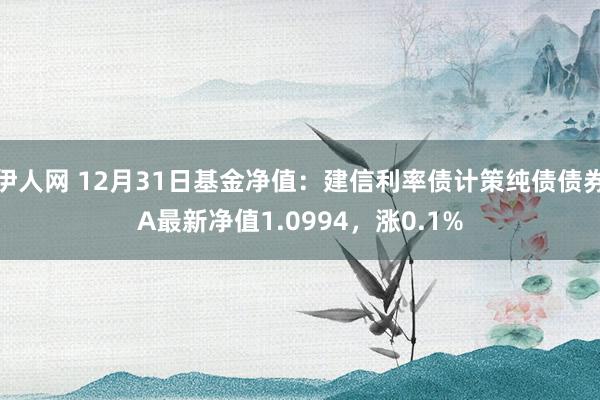 伊人网 12月31日基金净值：建信利率债计策纯债债券A最新净值1.0994，涨0.1%