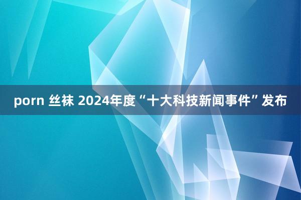 porn 丝袜 2024年度“十大科技新闻事件”发布