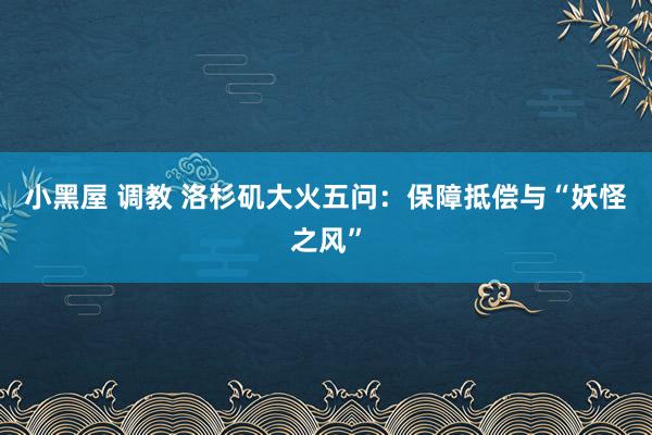 小黑屋 调教 洛杉矶大火五问：保障抵偿与“妖怪之风”