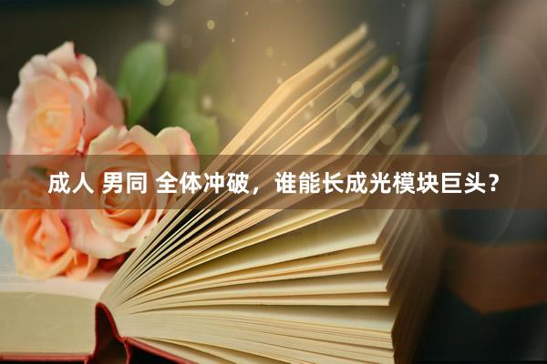 成人 男同 全体冲破，谁能长成光模块巨头？