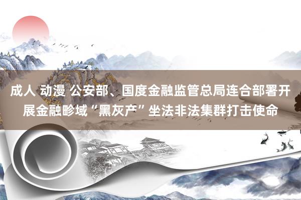 成人 动漫 公安部、国度金融监管总局连合部署开展金融畛域“黑灰产”坐法非法集群打击使命