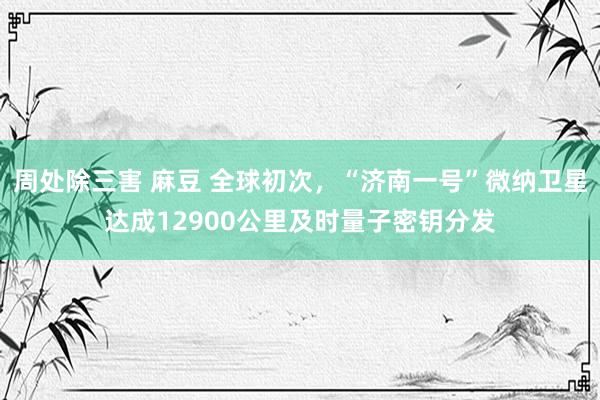 周处除三害 麻豆 全球初次，“济南一号”微纳卫星达成12900公里及时量子密钥分发