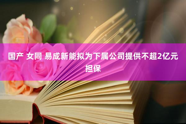 国产 女同 易成新能拟为下属公司提供不超2亿元担保