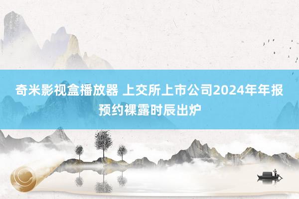 奇米影视盒播放器 上交所上市公司2024年年报预约裸露时辰出炉