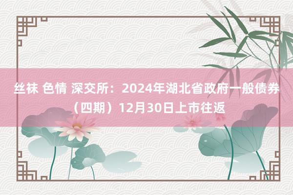 丝袜 色情 深交所：2024年湖北省政府一般债券（四期）12月30日上市往返