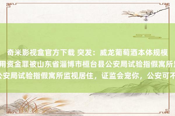 奇米影视盒官方下载 突发：威龙葡萄酒本体规模东谈主闫鹏飞因涉嫌挪用资金罪被山东省淄博市桓台县公安局试验指假寓所监视居住，证监会宠你，公安可不会宠！
