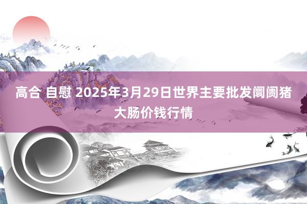 高合 自慰 2025年3月29日世界主要批发阛阓猪大肠价钱行情