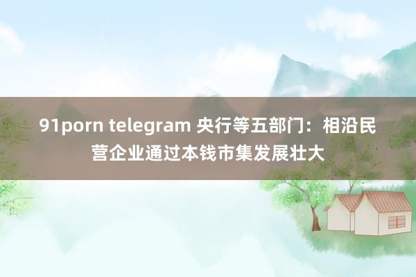 91porn telegram 央行等五部门：相沿民营企业通过本钱市集发展壮大
