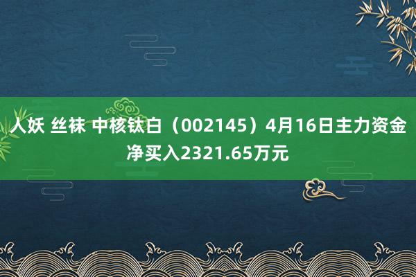 人妖 丝袜 中核钛白（002145）4月16日主力资金净买入2321.65万元