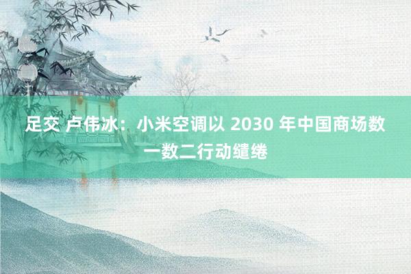 足交 卢伟冰：小米空调以 2030 年中国商场数一数二行动缱绻